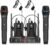 Debra Audio Pro UHF 4 Channel Wireless Microphone System with Cordless Handheld Lavalier Headset Mics, Metal Receiver, Ideal for Karaoke Church Party (with 2 Handheld & 2 Bodypack (B))