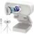 Generic GoHZQ 1080p Webcam Streaming Camera Webcam for PC with Built-in Microphone & Privacy Cover Tripod & USB-C Adapter- for Twitch/Zoom/Skype/Teams etc, Conferencing and Video Calling, White