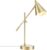 GLOBE Electric x Novogratz 52887 18″ Desk Lamp, Matte Brass Finish, Adjustable Height, Balance Arm, Rotary Switch on Shade, Modern Lighting for Bedroom or Office, E26 Base 50W Bulb