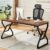 HOMISSUE 63-inch Executive Desk, Large Home Office Desk with Engineered Wood Tabletop and Metal Frame, Rustic Workstation Desks with Sturdy Structure, Long Computer Desks for Home Office, Writing