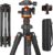 JOILCAN 66″ Camera Tripod, Travel Tripod for Camera with 360° Ball Head & Phone Holder, Lightweight Compact Tripod for DSLR/Smartphone Photography, Max Load 22lbs