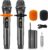 Karaoke Microphone Wireless Mic, Universal Professional UHF Dynamic Mic System with Receiver, Handheld Cordless Microphones for Singing,Wedding, DJ, Party, Speech, Church, Plug and Play