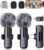 Professional Wireless Mini Microphone for iPhone – 2 Pack Lavalier bluetooth Microphone for Video Recording, 2 In 1 Noise Reduction Lapel Mic for Ipad, Android, Mini Mic for Content Creators Podcast