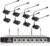 Pyle 8 Channel Wireless Microphone System – Portable VHF Cordless Audio Mic Set with 1/4″ and XLR Output, Dual Antenna, – Includes 8 Table Top Mics, Rack Mountable Receiver Base – Pyle PDWM8300,Black