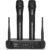 Pyle Channel Microphone System-VHF Fixed Dual Frequency Wireless Set with 2 Handheld Dynamic Transmitter Mics, Receiver Base-for PA, Karaoke, Dj Party (PDWM2135) , Black