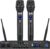 Pyle Digital Wireless Microphone System with Bluetooth – Includes 2 Dynamic UHF Handheld Mics, Portable Long-Range Receiver w/Built-in Echo Effect – for Live Pro Audio, Karaoke, Studio – PDWM813BK