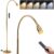 Reading Floor Lamp, 73″Standing Lamp with Dimmable Zoomable LED Spotlight, Adjustable Color Beam and Flexible Gooseneck, Remote & Pedal Control, for Reading Bedroom Crafting (Antique Brass)