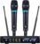 S9 UHF Rechargeable Wireless Microphone System Karaoke Microphone Wireless Mic Cordless Dual with Bluetooth Receiver Box + Volume Control ECHO for Karaoke Singing Speech Meeting Church, 200FT