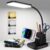 Sailstar Desk Lamp, LED Desk Lamps for Home Office, Wireless Charger Small Desk Lamp with Pen Holder, 3 Color Modes, Dimmable, CRI 85, 800LM, Study Lamps for College Dorm Room, Adapter Included, Black