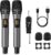 TONOR Wireless Microphones, UHF Dual Karaoke Microphone System, Microfonos Inalambricos with Rechargeable Receiver, Cordless Dynamic Mic Micro Set for Singing, Wedding, DJ, Party, Speech TW320 Grey