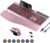 Wireless Keyboard Mouse Combo, Full Size Ergonomic Keyboard with Backlit, Wrist Rest, Calculator, Phone Holder, 2.4Ghz Silent Cordless Rechargeable Keyboard & Mouse for Laptop, PC (Pink Black)