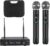 Wireless Microphone System with case, Metal UHF Dual Handheld 20 Channels Professional Cordless Mic System for Church, DJ, Karaoke,Wedding, Home KTV Set