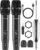 Wireless Microphones,Metal Microphone with Dual Professional UHF Cordless Dynamic System,Rechargeable Microphone Receiver for Karaoke Singing, Wedding,Party, DJ, Speech, Church, Class Use,240ft
