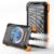 WONGKUO Solar Charger Power Bank – 49800mAh Solar Phone Charger with USB-C in/Output, QC 3.0 Fast Charging with LED Flashlight, Portable Power Bank Built-in 4 Cables, IP65 Waterproof Fits for Outdoor